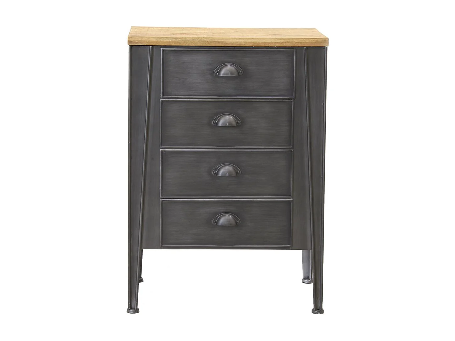 Commode en métal et sapin