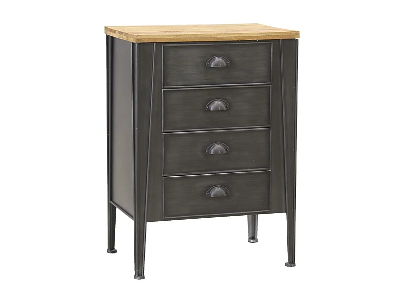 Commode en métal et sapin