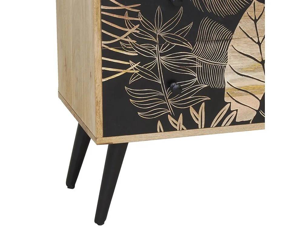 Commode en manguier naturel et teinté noir TROPICA