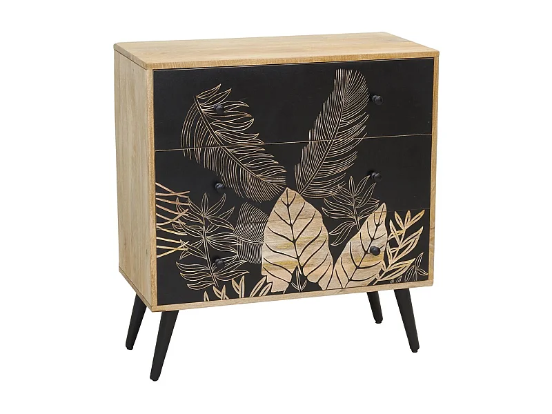 Commode en manguier naturel et teinté noir TROPICA