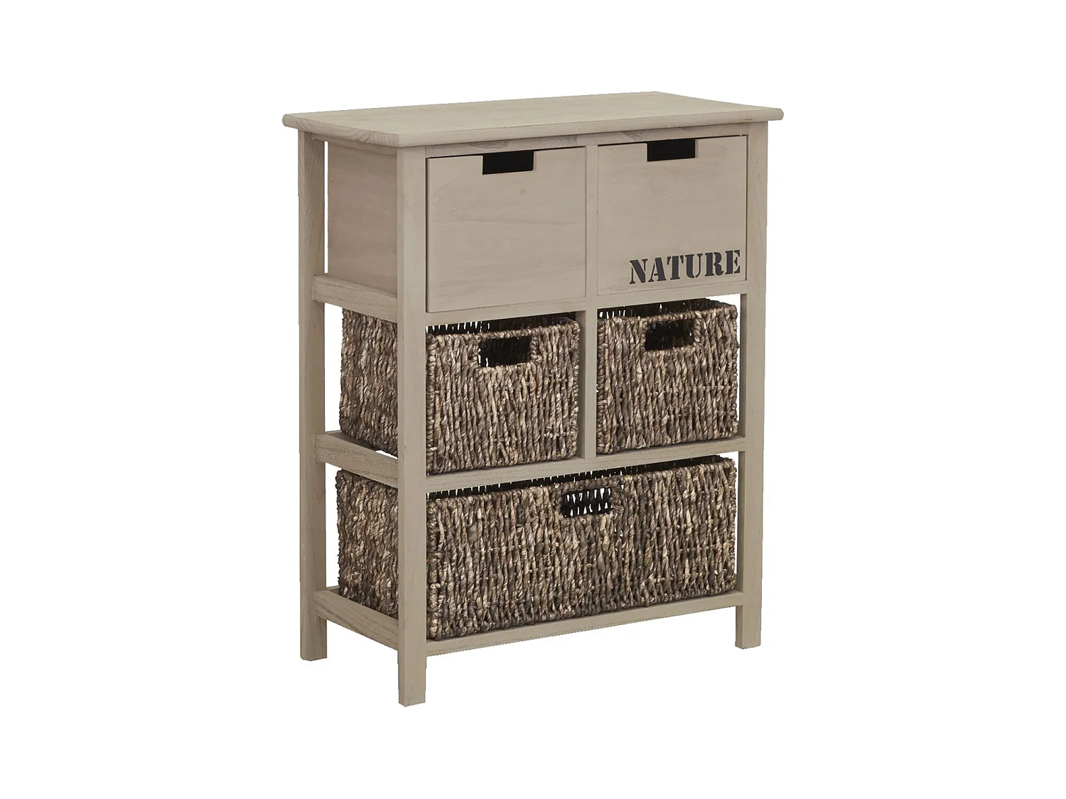Commode en bois et maïs "Nature" 5 tiroirs