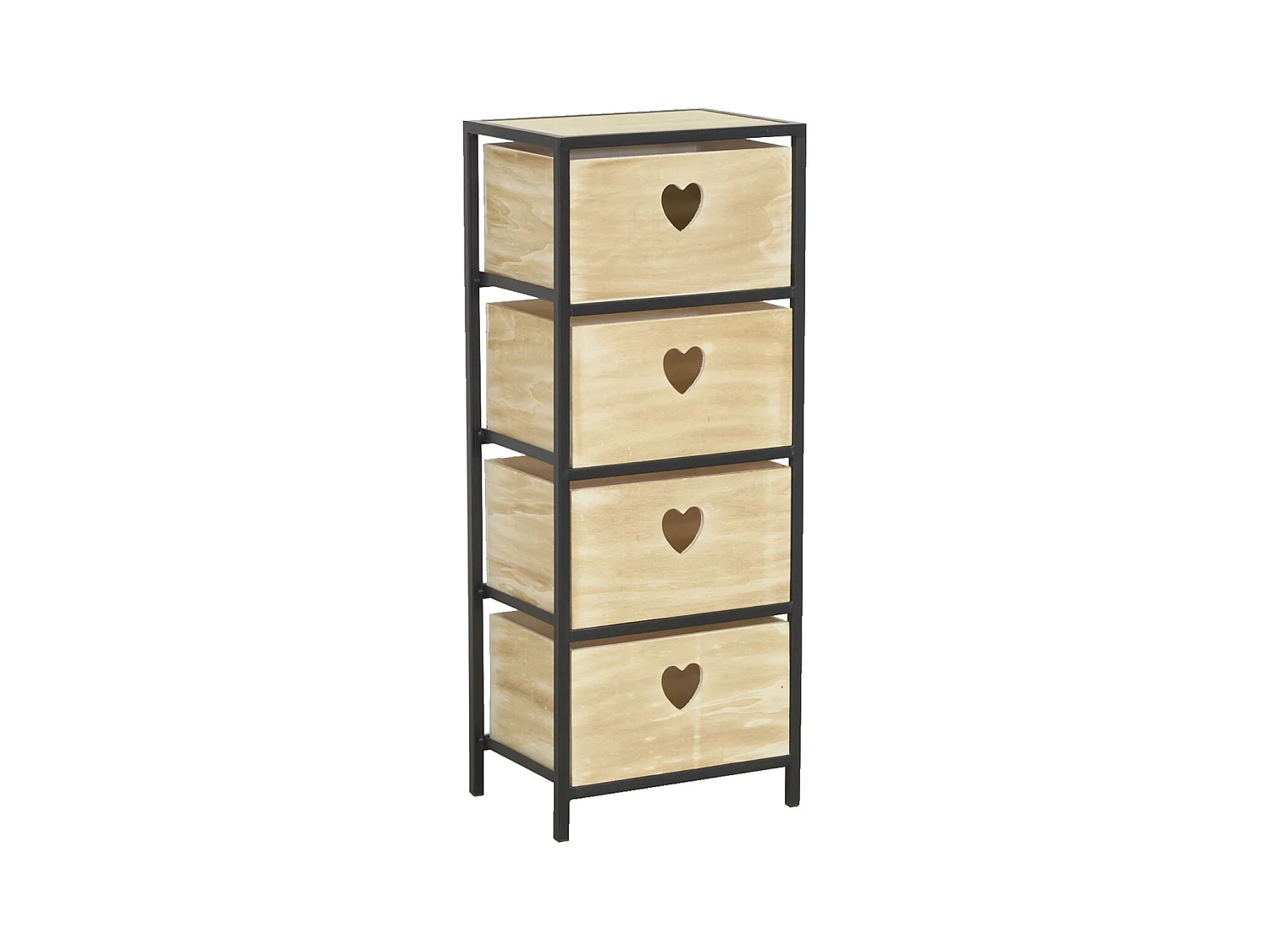 Commode 4 tiroirs en paulownia Lovely 4 tiroirs