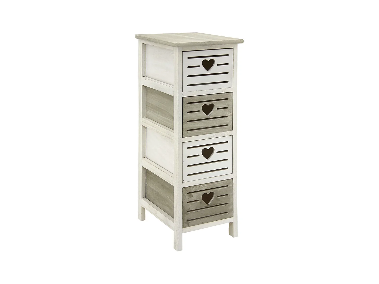 Commode en bois ajouré Coeur 4 tiroirs