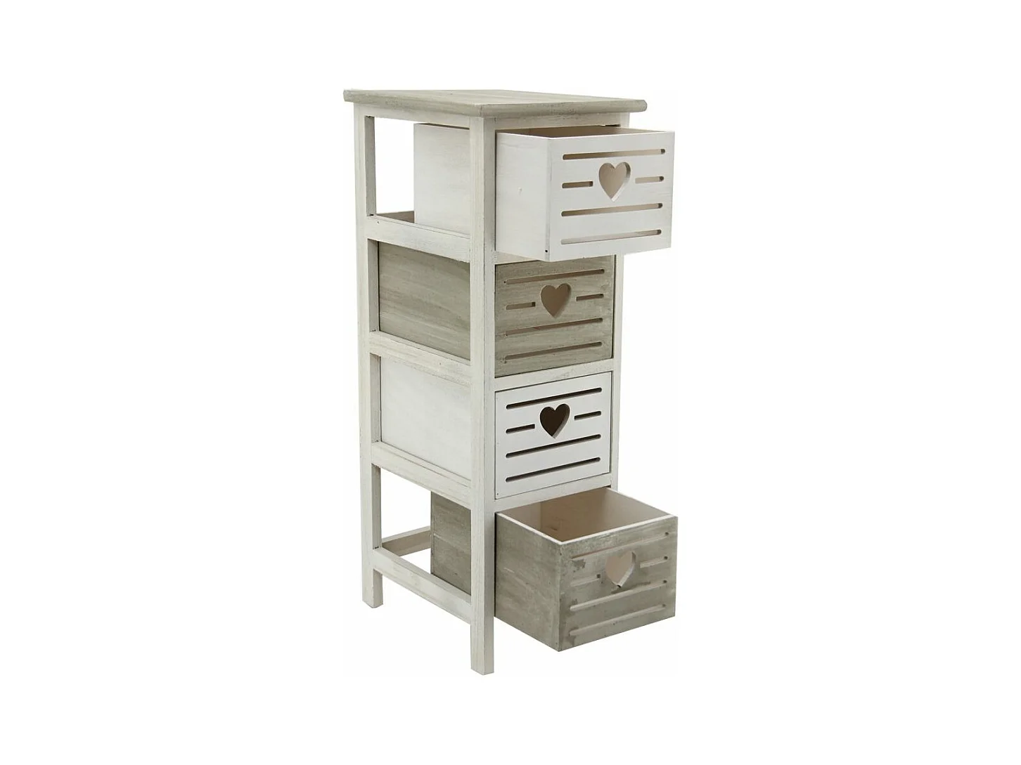 Commode en bois ajouré Coeur 4 tiroirs