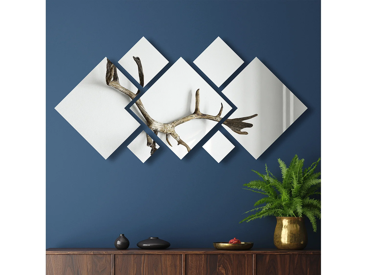 Decoration Murale Miroir A Coller Carree Argent