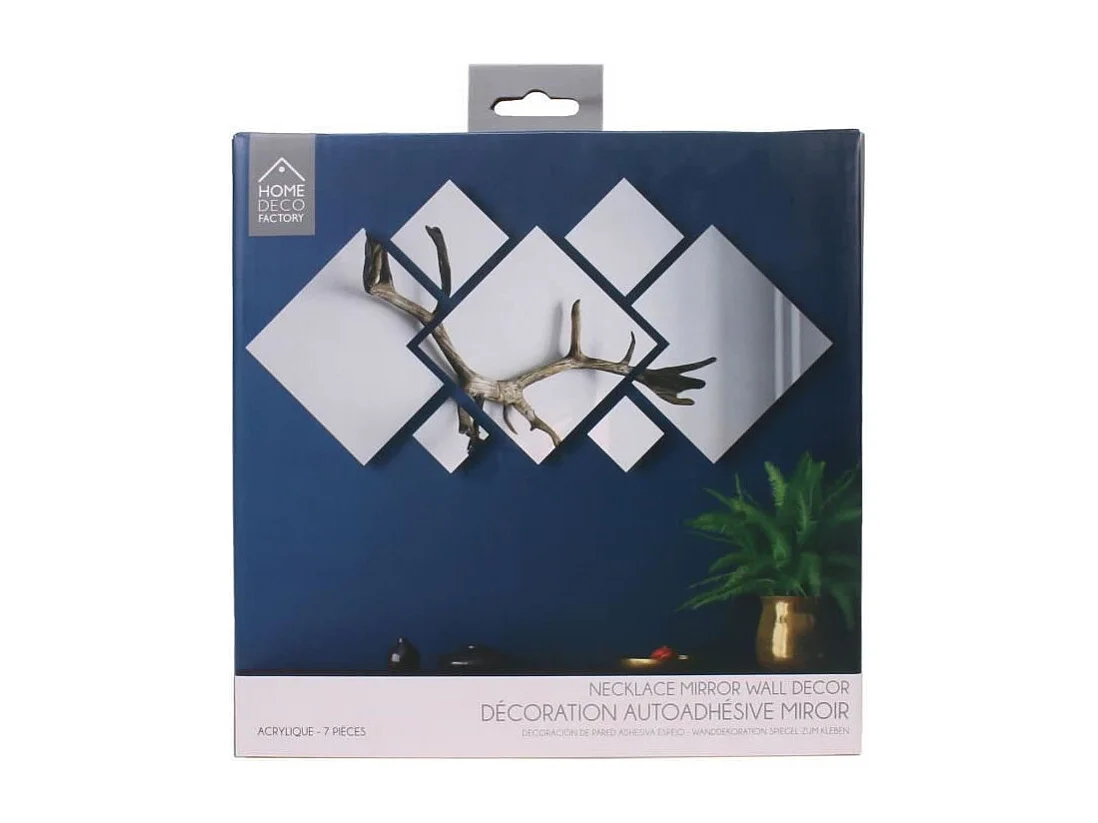 Decoration Murale Miroir A Coller Carree Argent