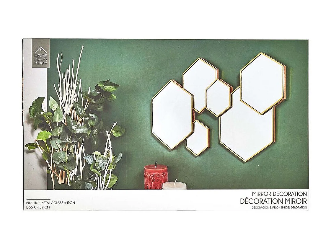 Decoration Miroir Hexagonal