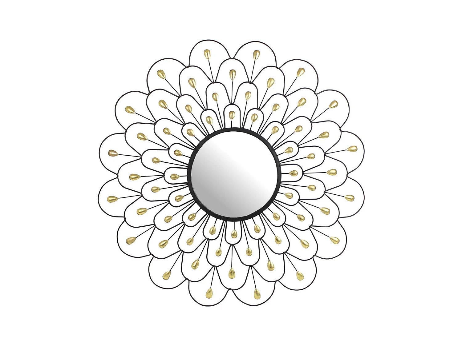 Miroir rond déco paon 90 cm