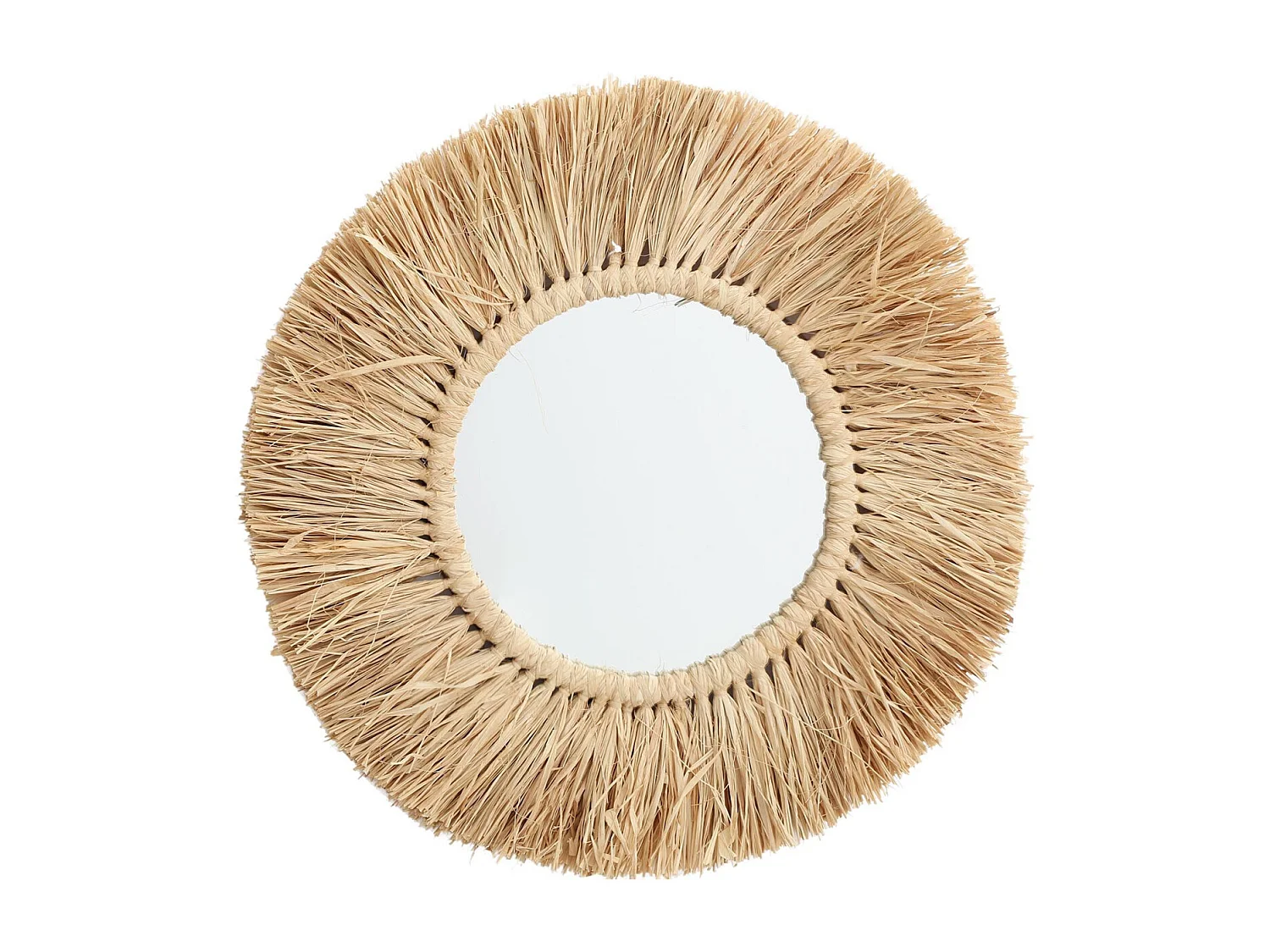 Miroir rond herbe séchée 50 cm