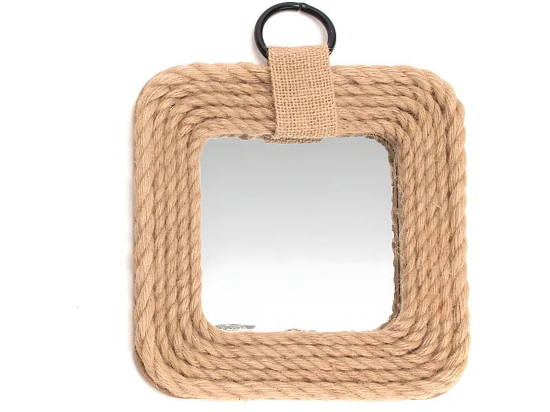 Specchio quadrato in corda 31 x 31 cm