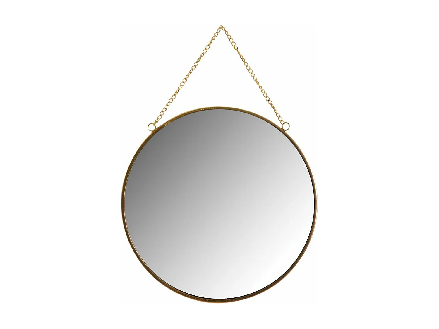 Miroir rond en métal laqué doré (Lot de 2)