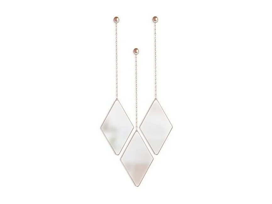 Miroir design suspendu Dima (Lot de 3) Cuivre