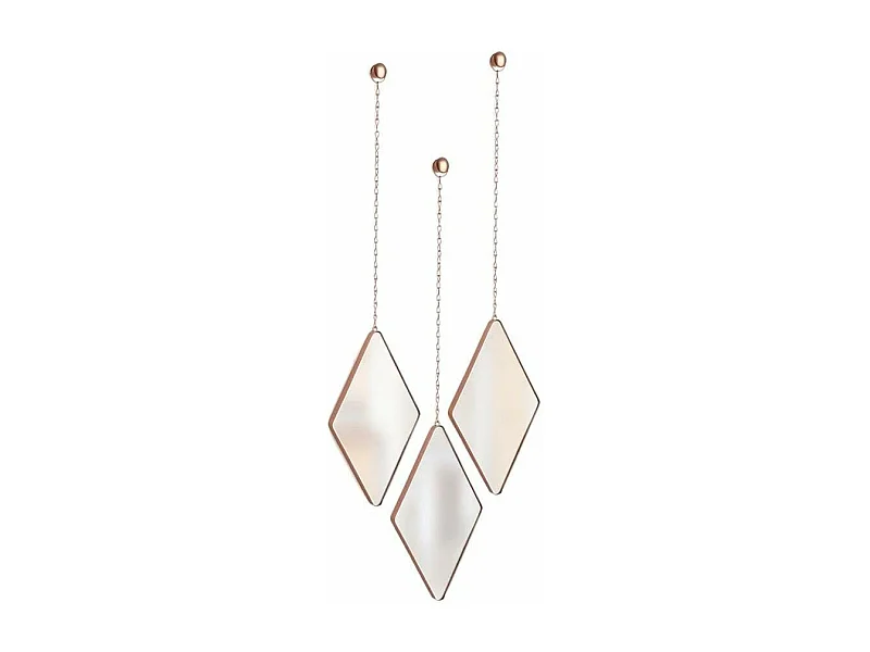 Miroir design suspendu Dima (Lot de 3) Cuivre