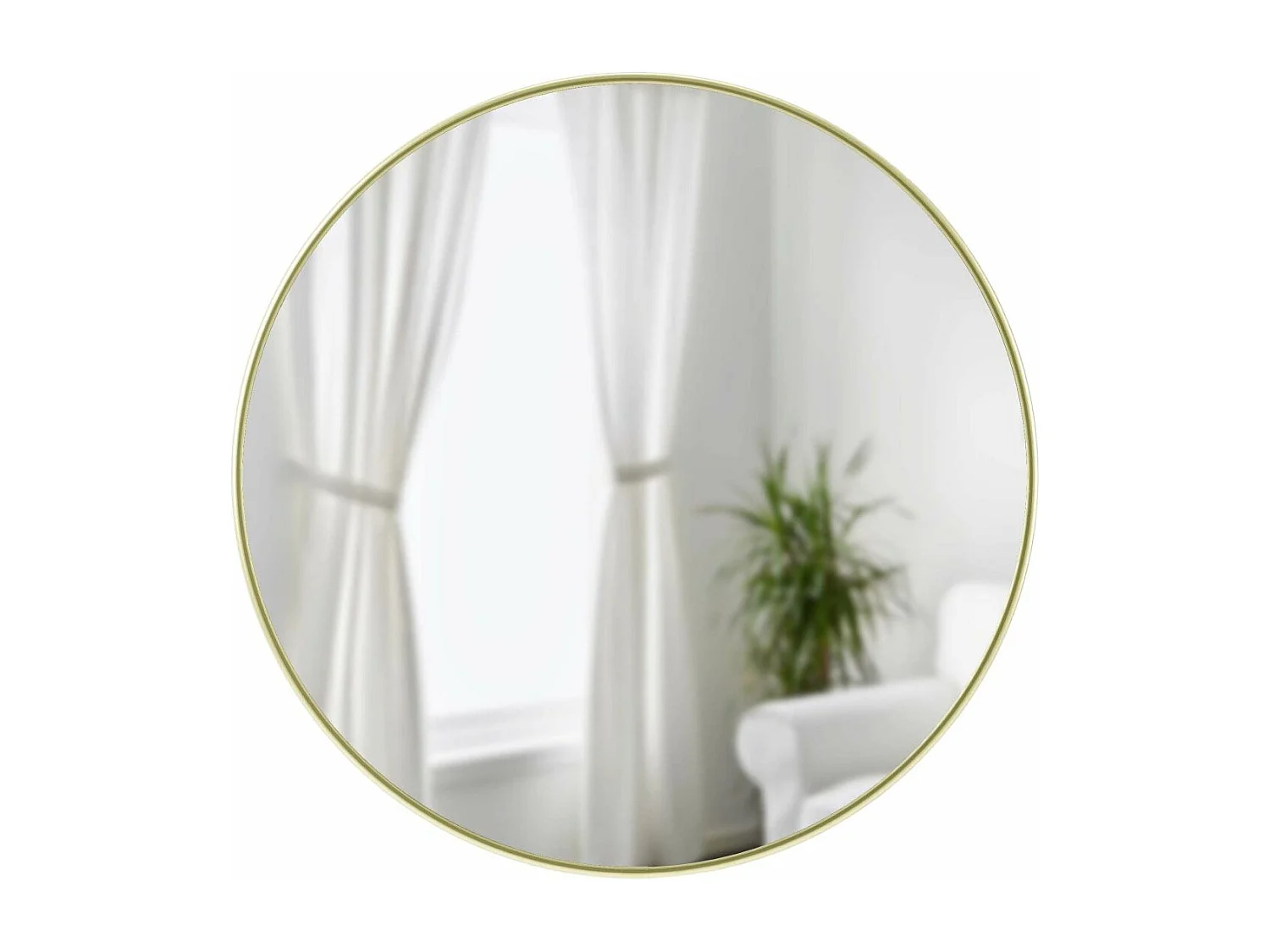 Specchio rotondo con finitura metallica Hubba 61 cm