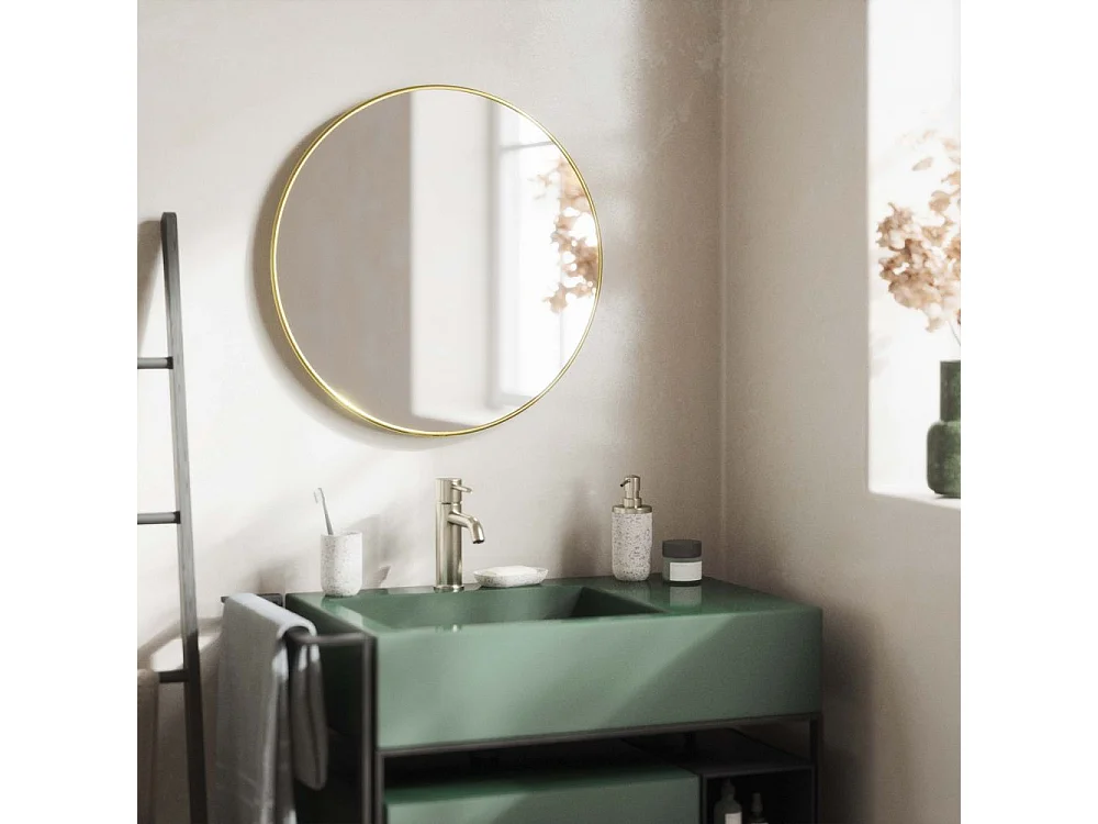 Specchio rotondo con finitura metallica Hubba 61 cm