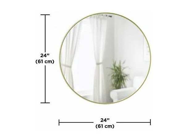 Specchio rotondo con finitura metallica Hubba 61 cm