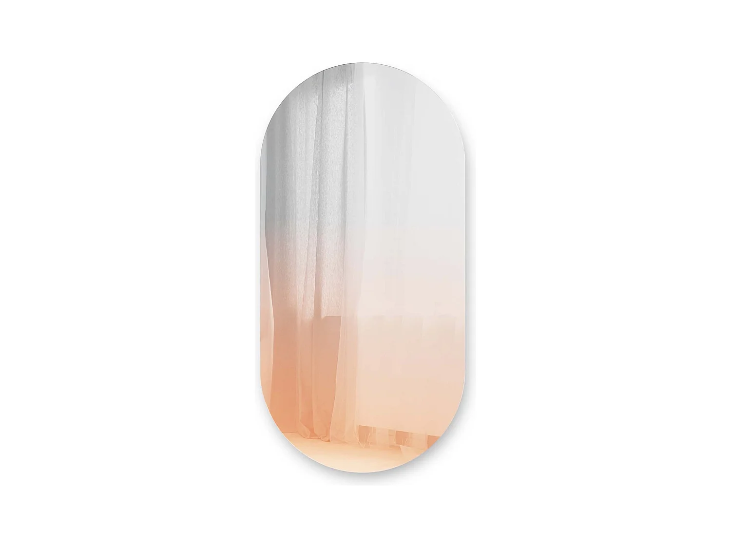 Miroir ovale effet brumeux rosé 45 x 91 cm Misto