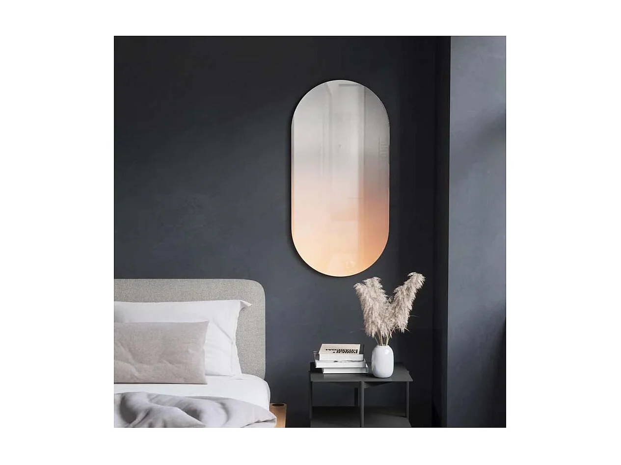 Miroir ovale effet brumeux rosé 45 x 91 cm Misto