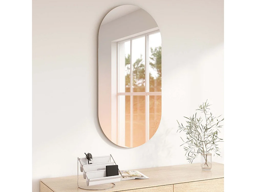 Miroir ovale effet brumeux rosé 45 x 91 cm Misto