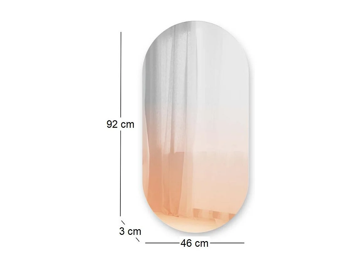 Espejo ovalado efecto rosa niebla 45 x 91 cm Misto
