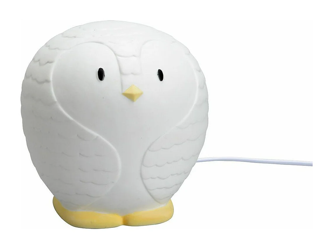 Lámpara de noche de porcelana blanca Pingüino 16 x 15,5 x 17 cm