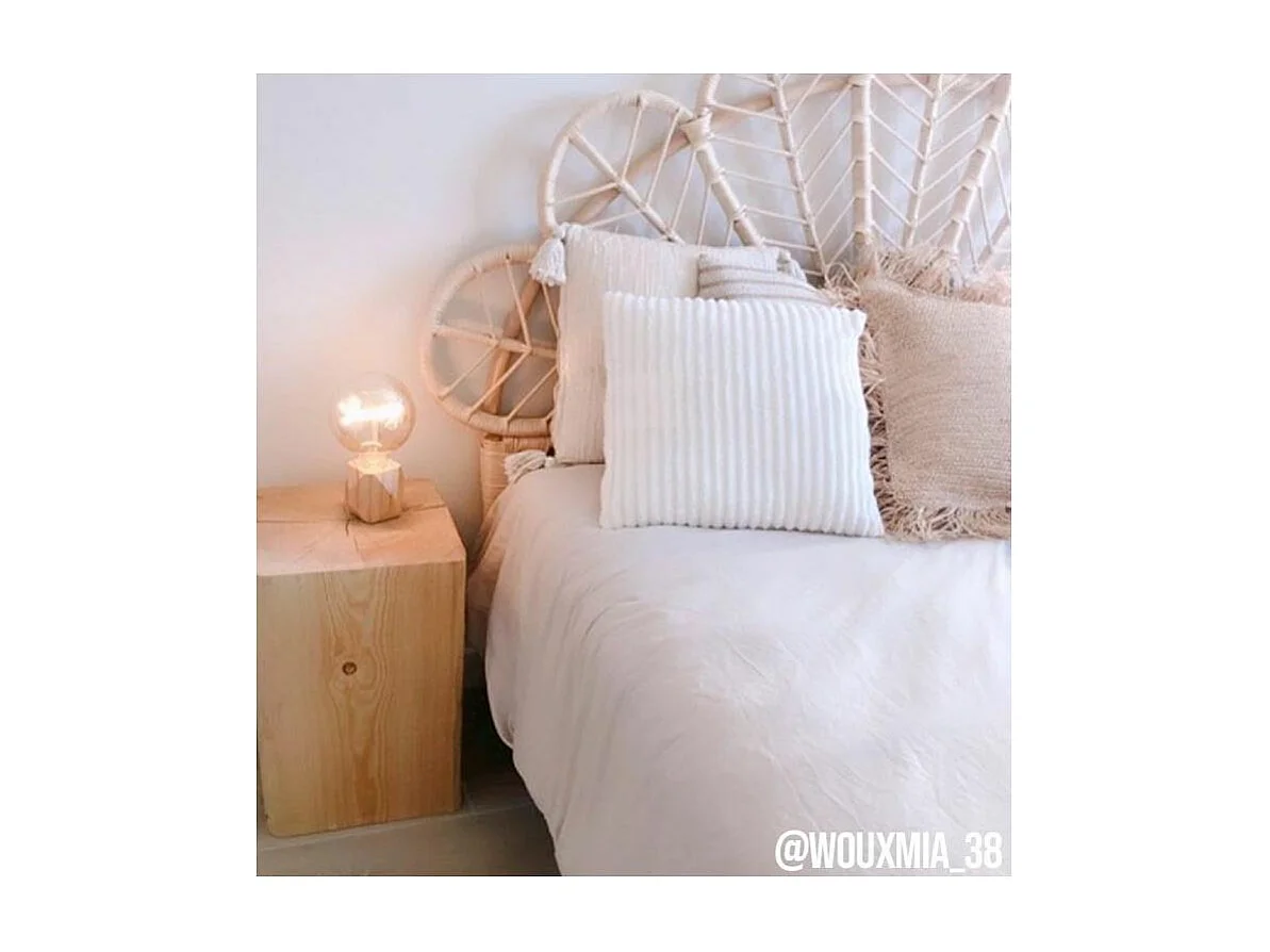 Tête de lit en rotin naturel Sola Sommier 90 cm