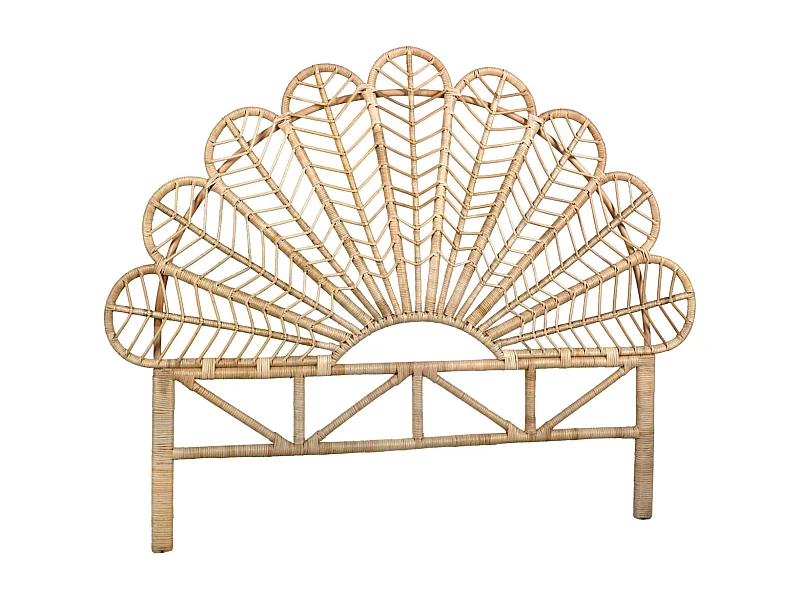 Tête de lit en rotin naturel Sola Sommier 140 cm