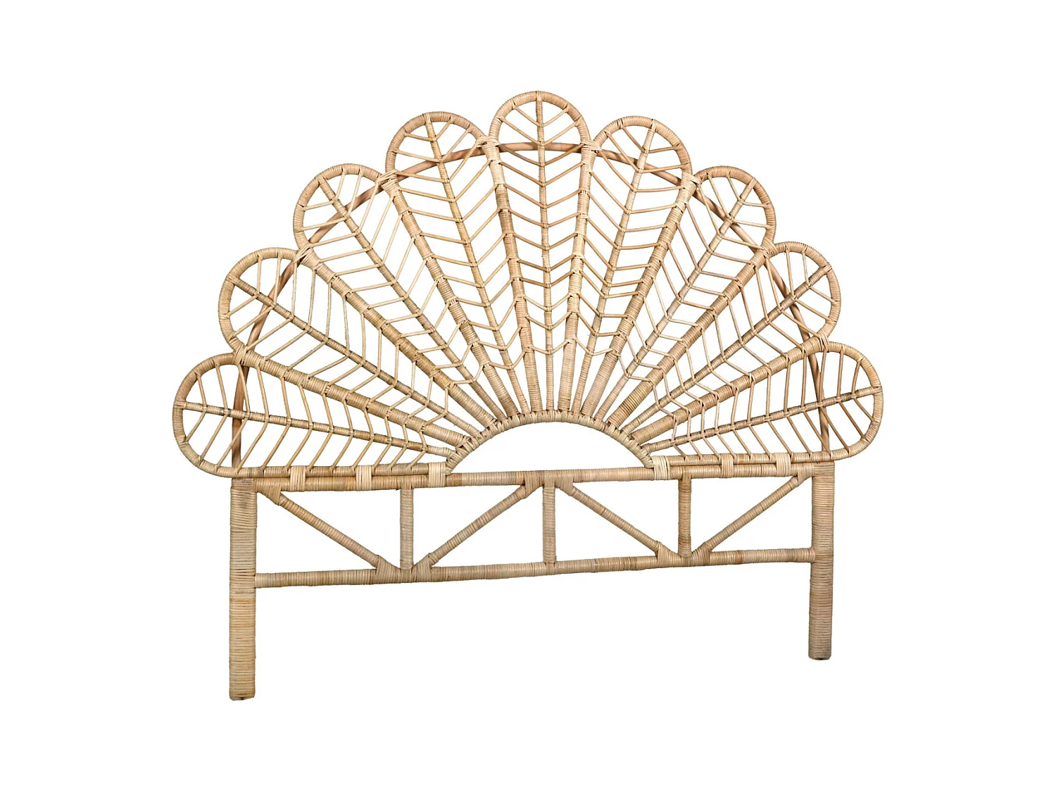 Tête de lit en rotin naturel Sola Sommier 140 cm