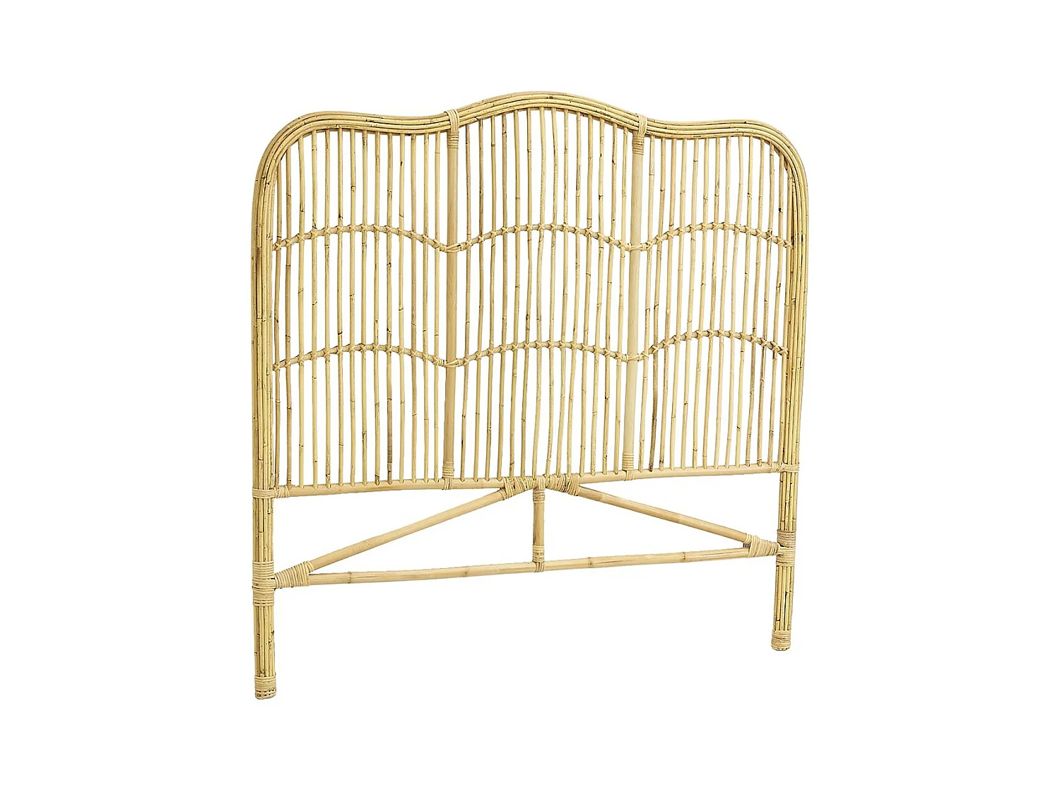 Tête de lit en rotin naturel Sommier 90 cm