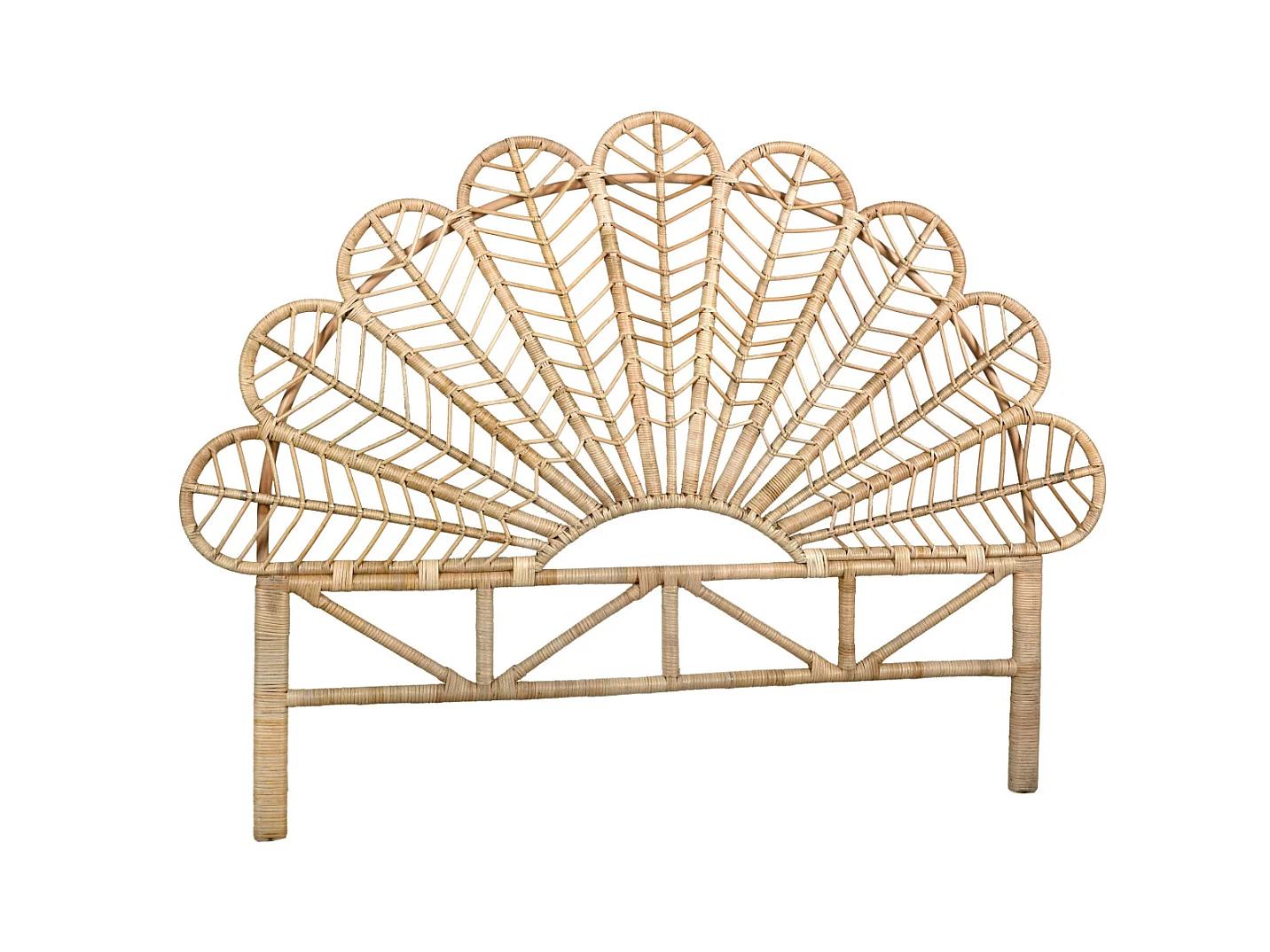 Tête de lit en rotin naturel Sola Sommier 160 cm