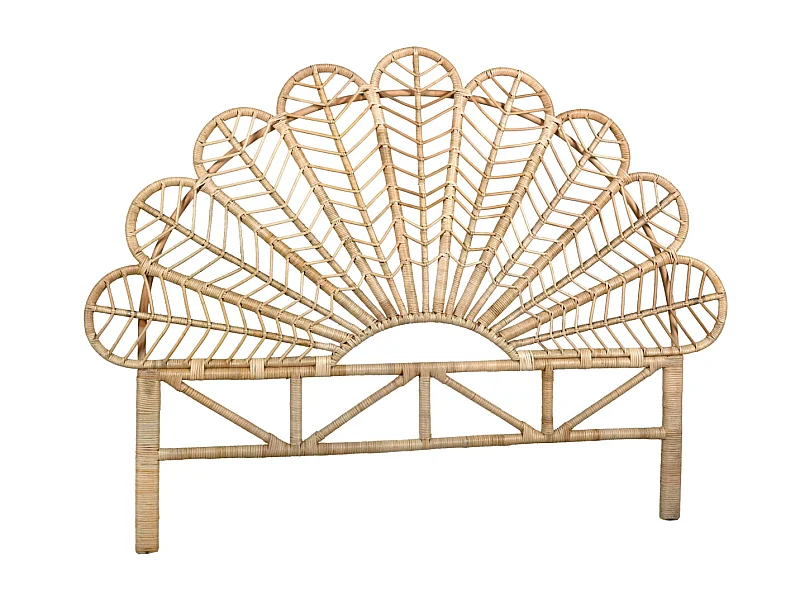 Tête de lit en rotin naturel Sola Sommier 160 cm