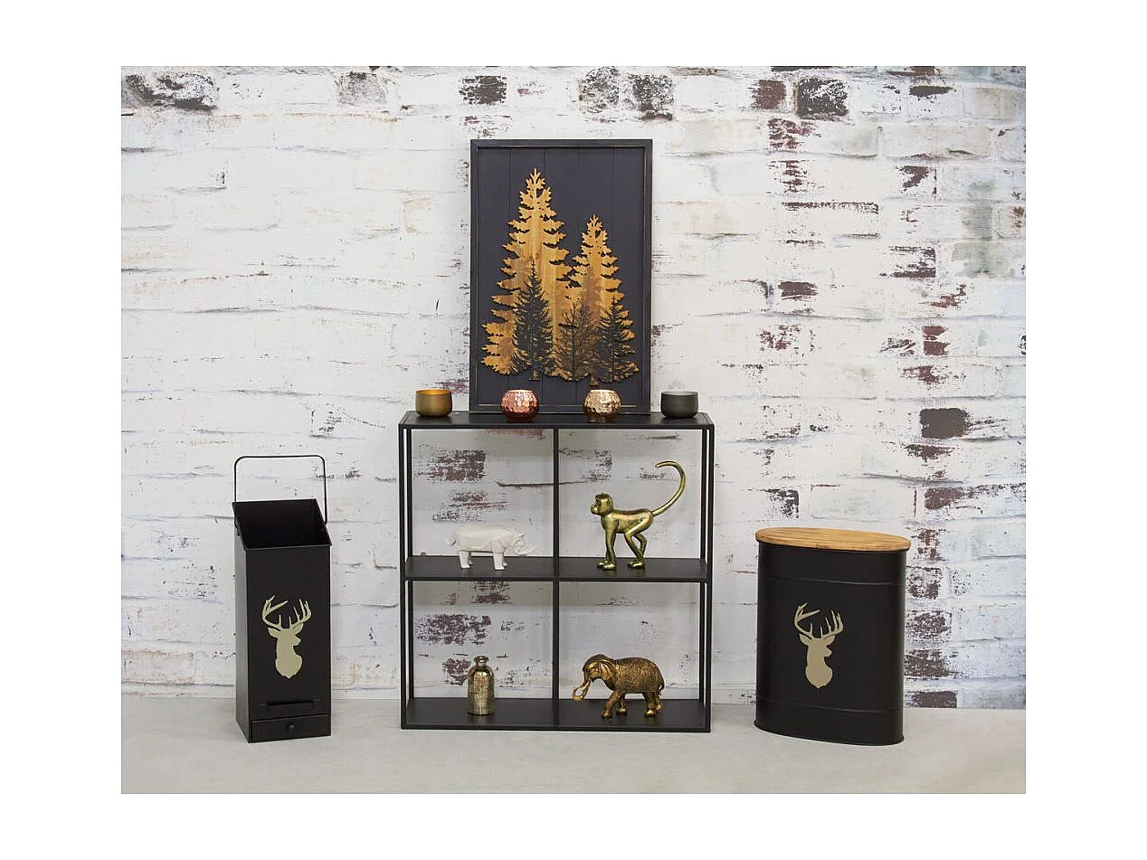 Tabouret et seau à pellets en métal