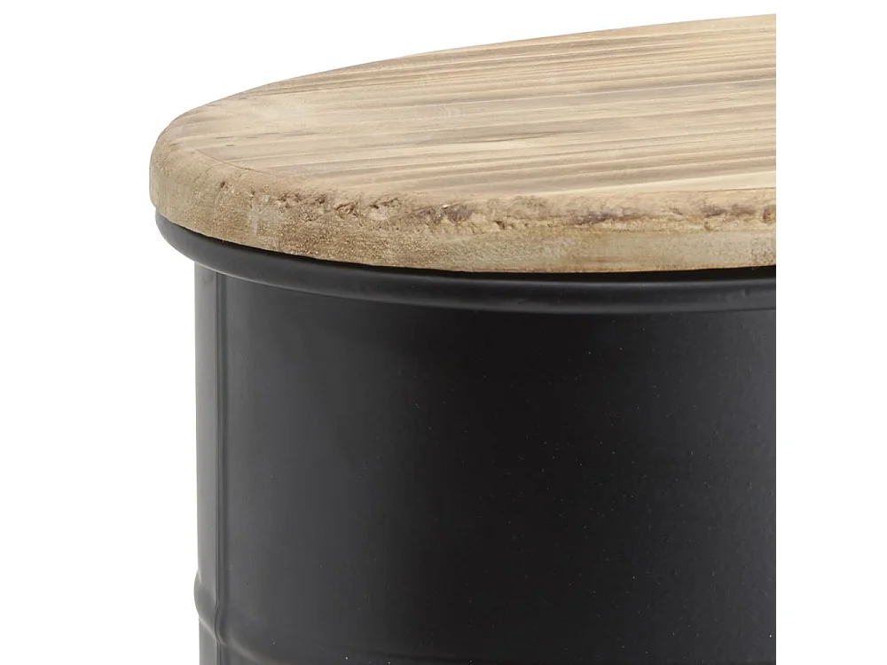 Tabouret et seau à pellets en métal