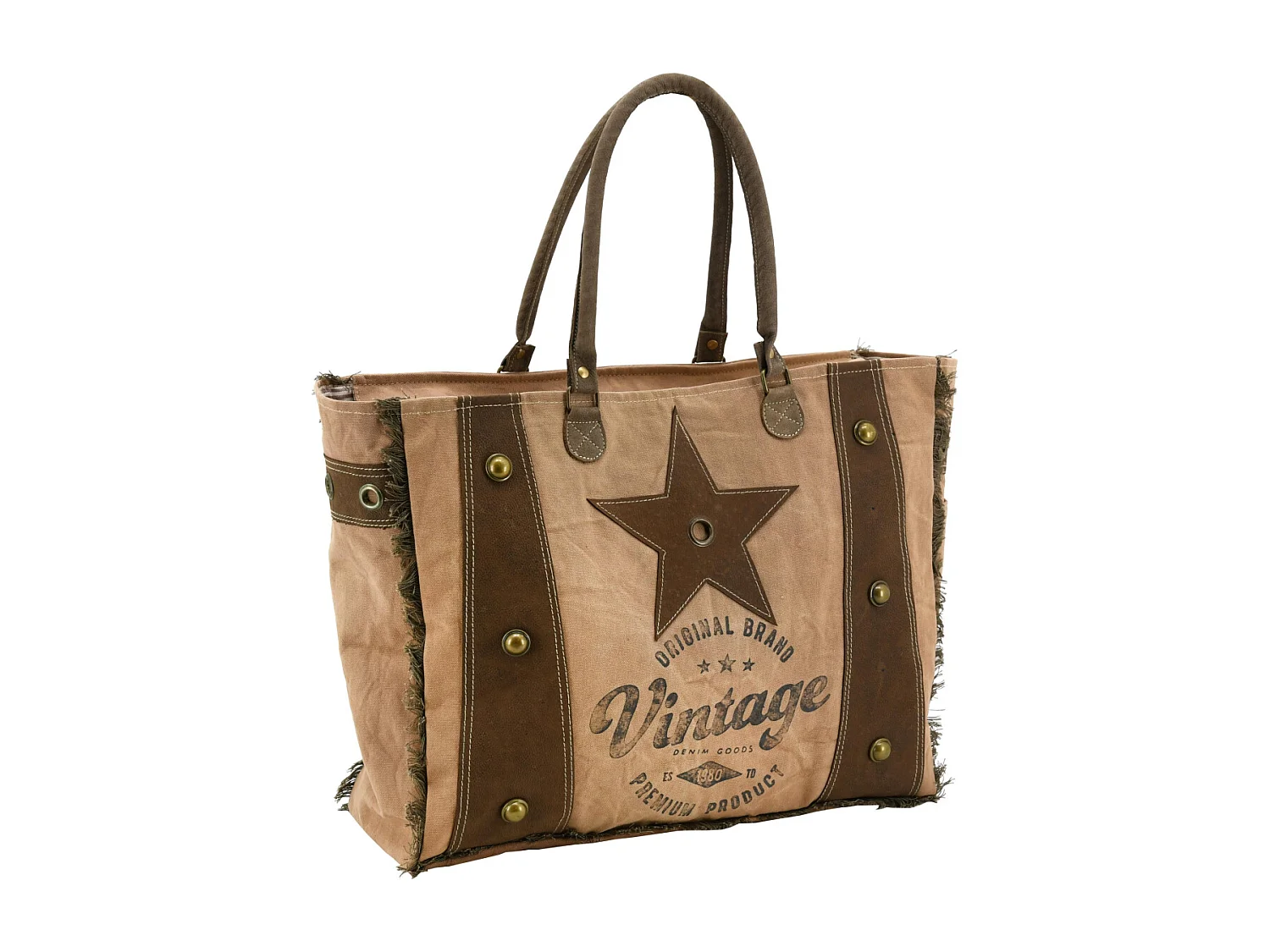 Sac en coton et cuir de buffle Vintage