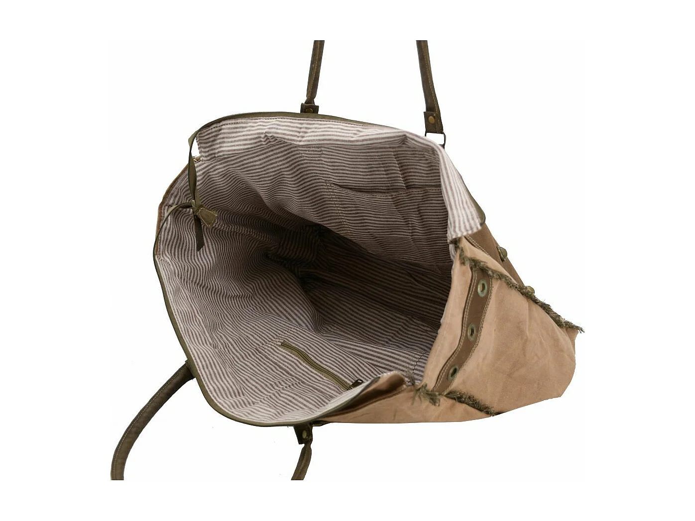 Sac en coton et cuir de buffle Vintage