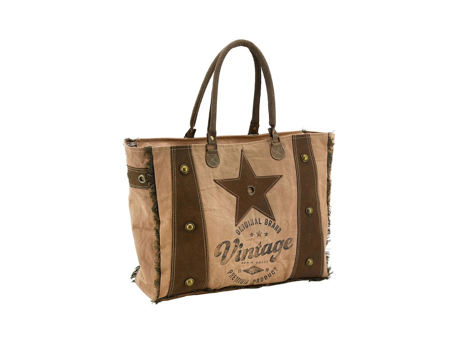 Sac en coton et cuir de buffle Vintage