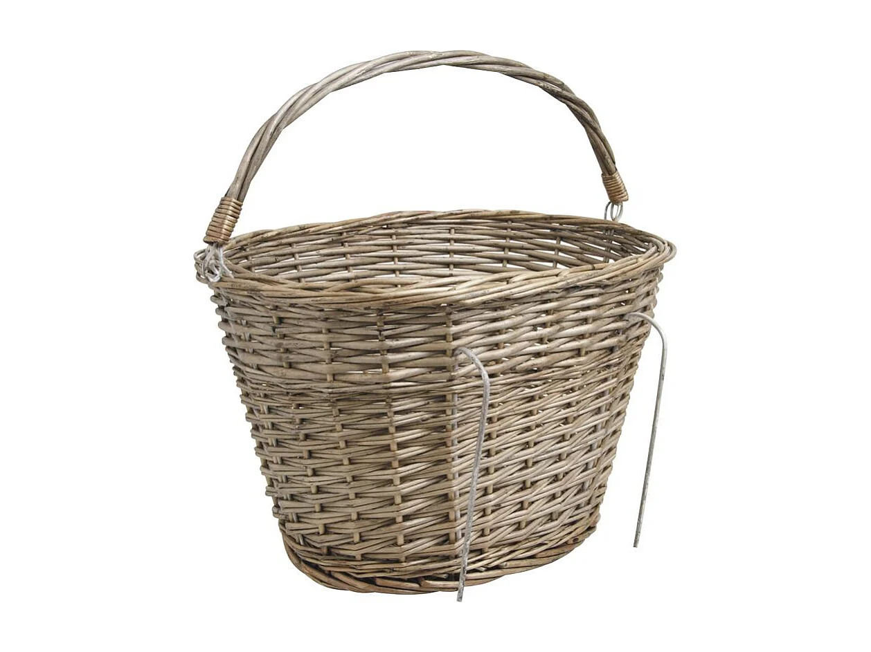 Panier pour vélo en osier gris Osier gris
