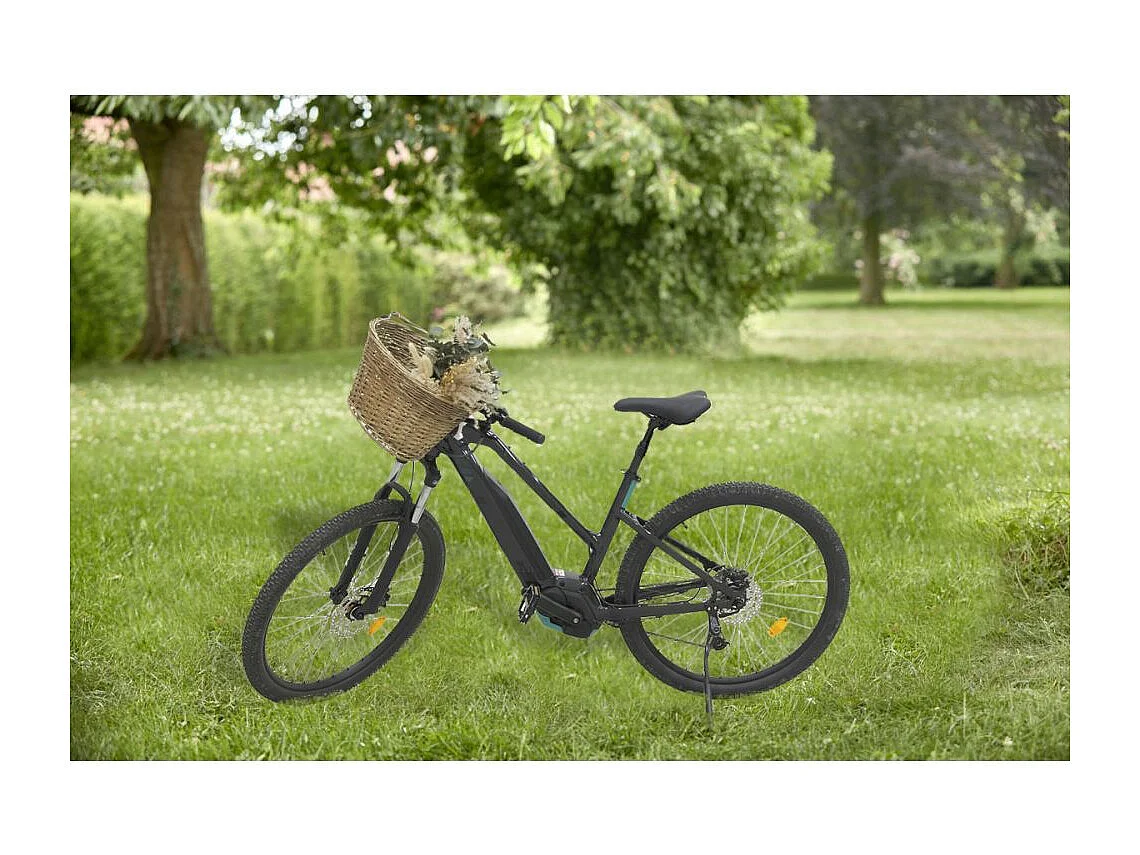 Panier pour vélo en osier gris Osier gris