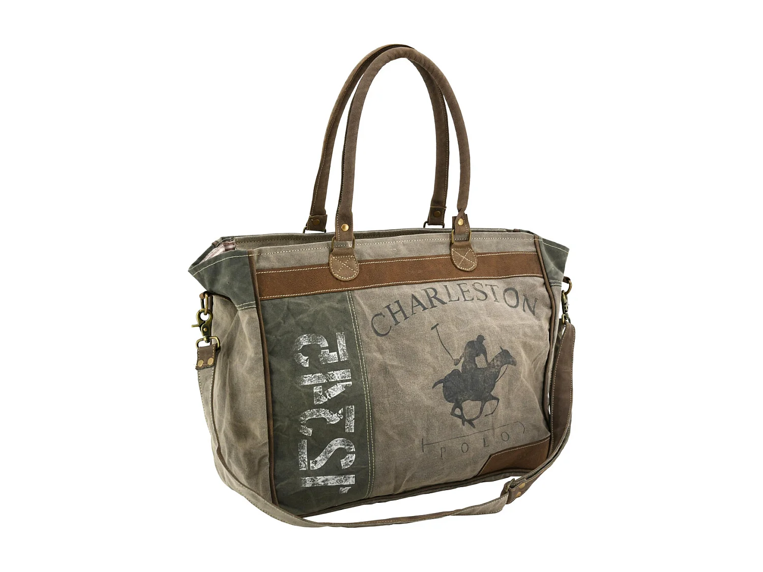 Sac en coton et cuir de buffle Charleston