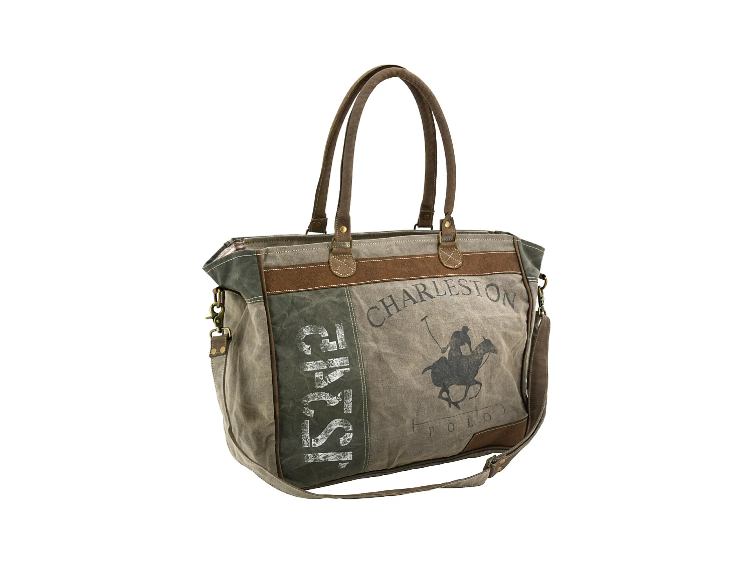 Sac en coton et cuir de buffle Charleston