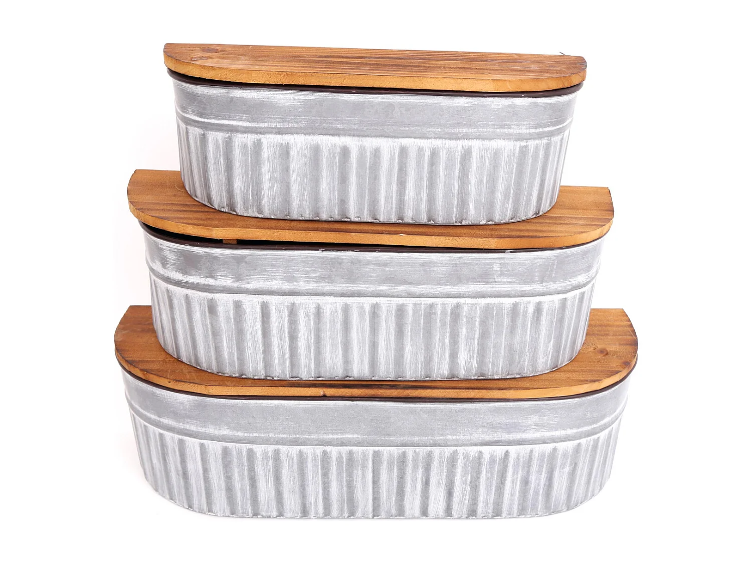 Set étagères de rangement en zinc (Lot de 3)