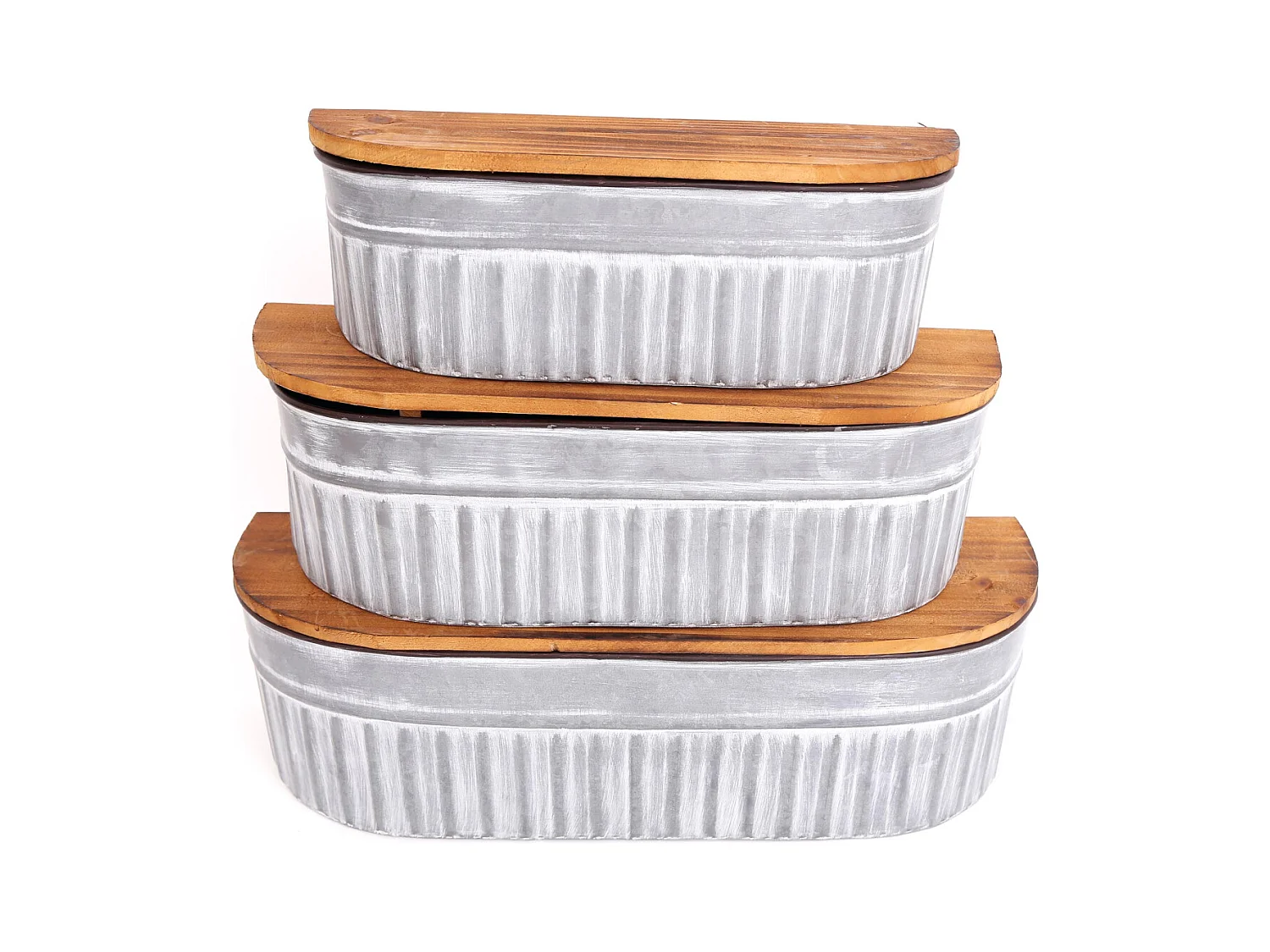 Set étagères de rangement en zinc (Lot de 3)
