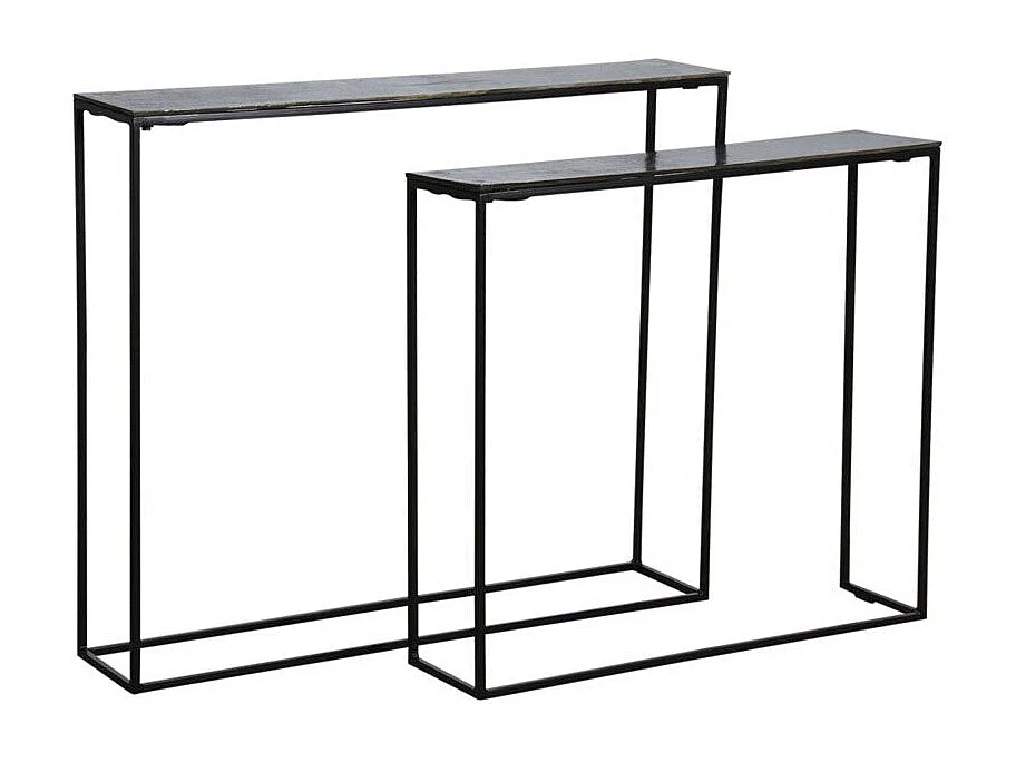 Consoles en métal zinc antique (Lot de 2)