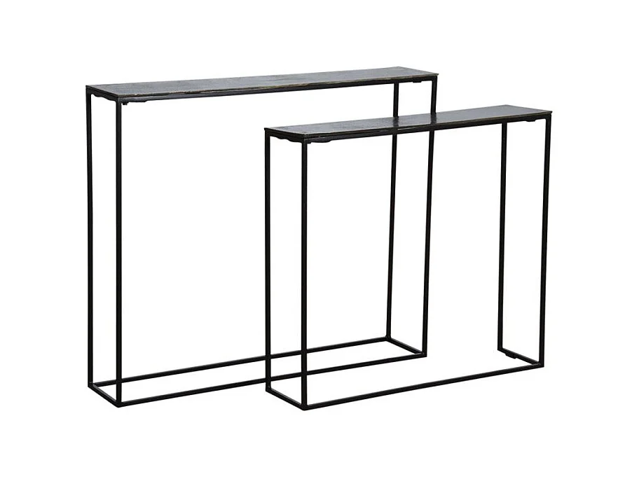 Consoles en métal zinc antique (Lot de 2)