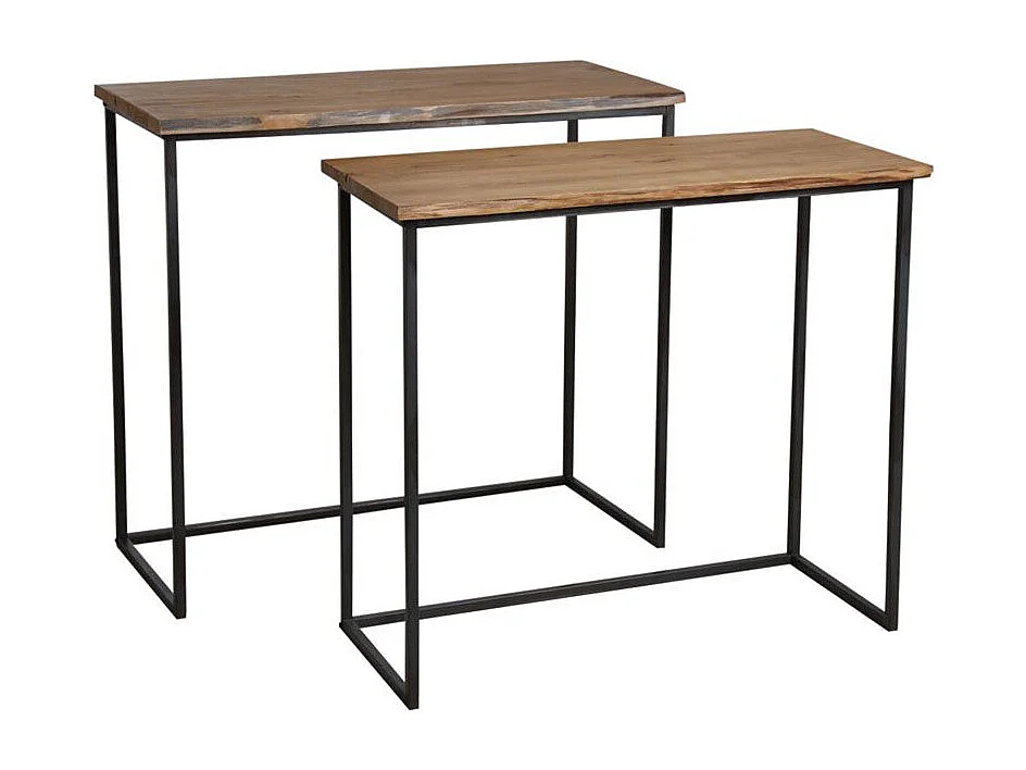Consoles en bois et métal Ubi (Lot de 2)