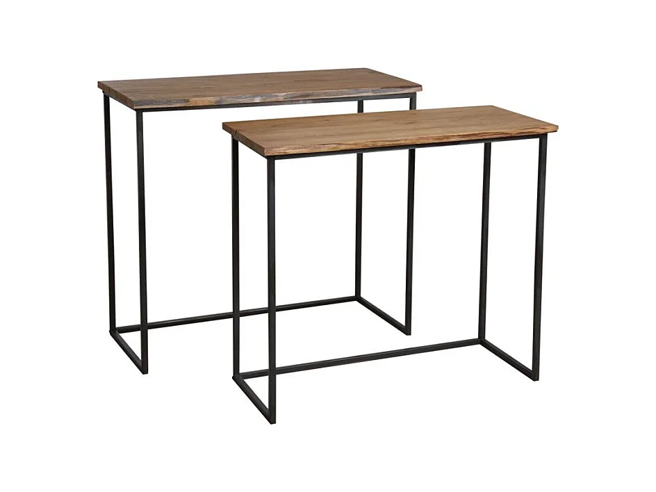Consoles en bois et métal Ubi (Lot de 2)