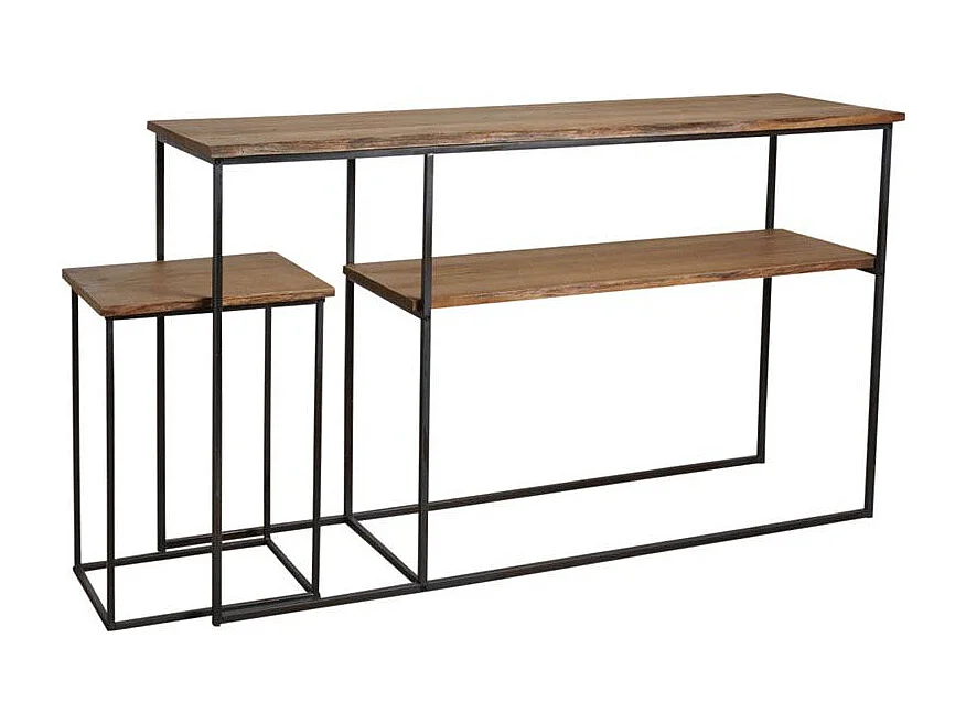 Console avec table gigogne en bois et métal Ter
