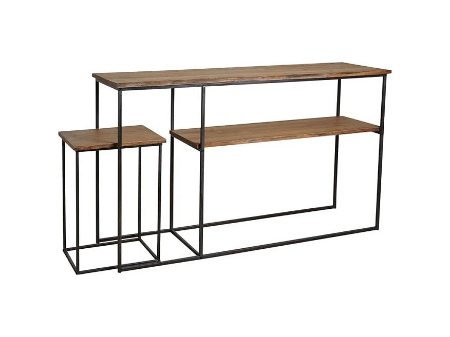 Console avec table gigogne en bois et métal Ter