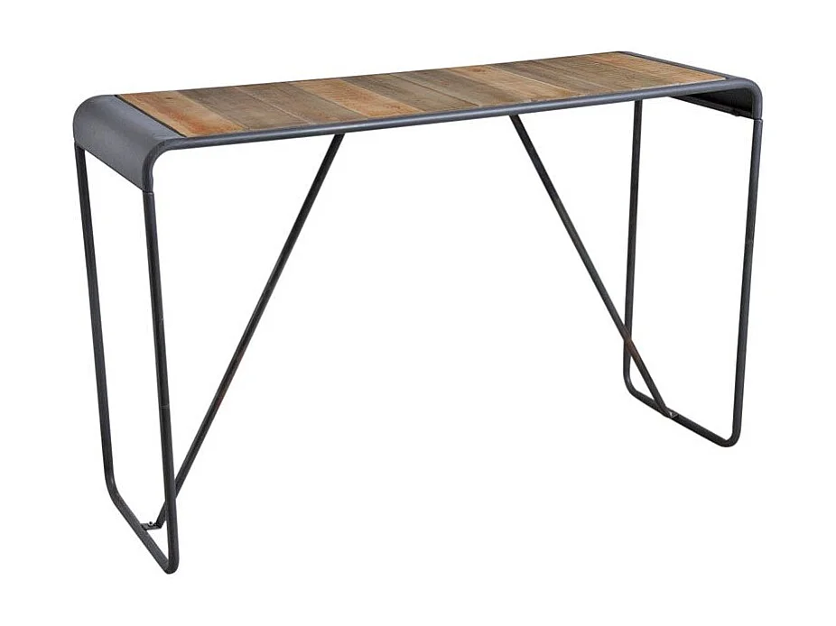 Console en bois et métal patiné