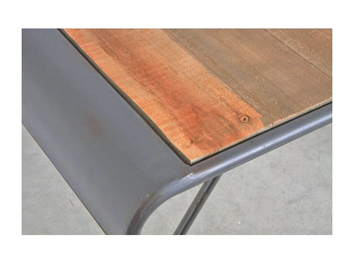 Console en bois et métal patiné